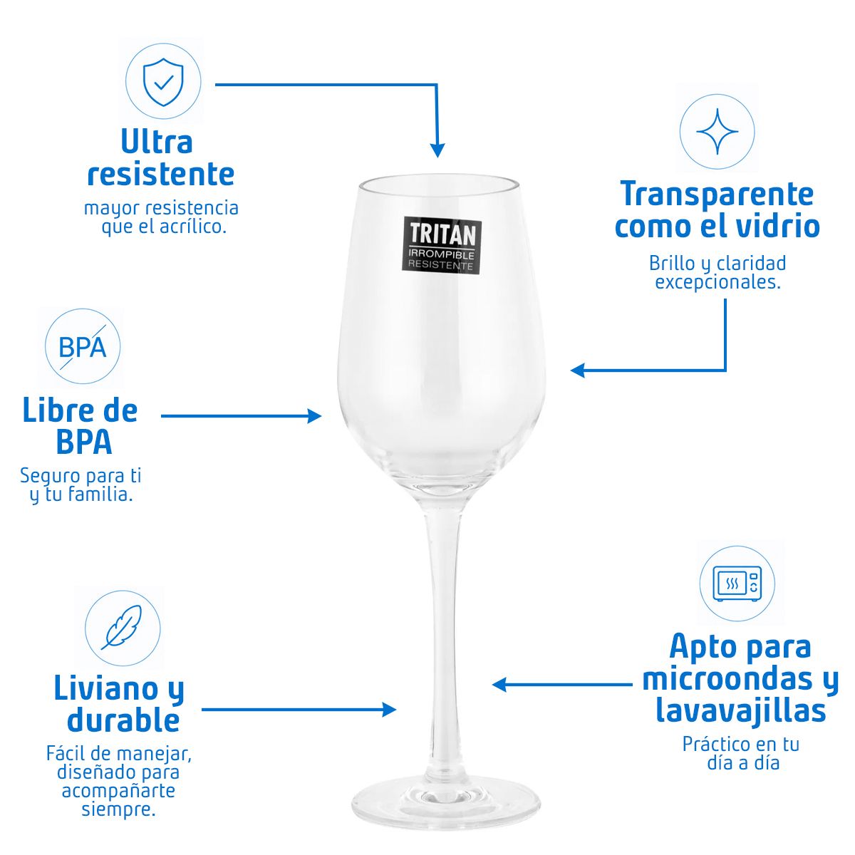 Copa de Vino tinto 380 ml Vidrio Transparente, marca JUST HOME COLLECTION - Foto 2