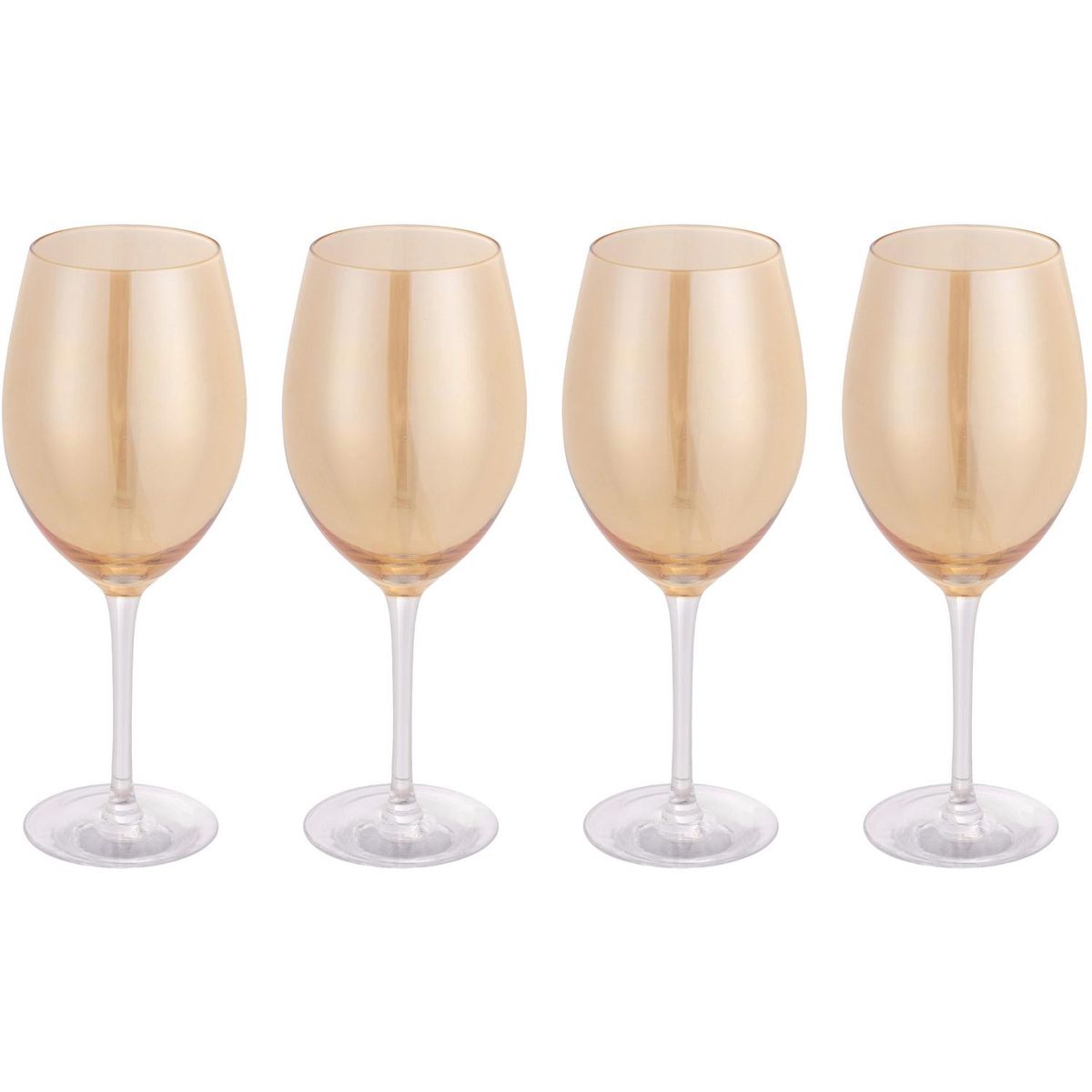 JUST HOME COLLECTION - Set 4 Copas de Vino tinto 460 ml Vidrio Ámbar