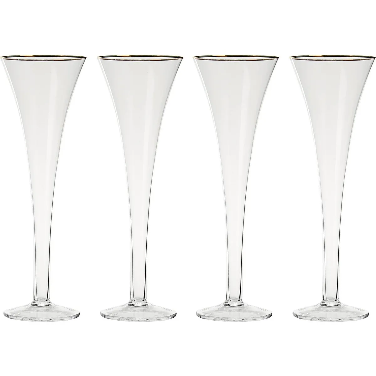 JUST HOME COLLECTION - Set 4 Copas de Champágne 200 ml Vidrio Transparente