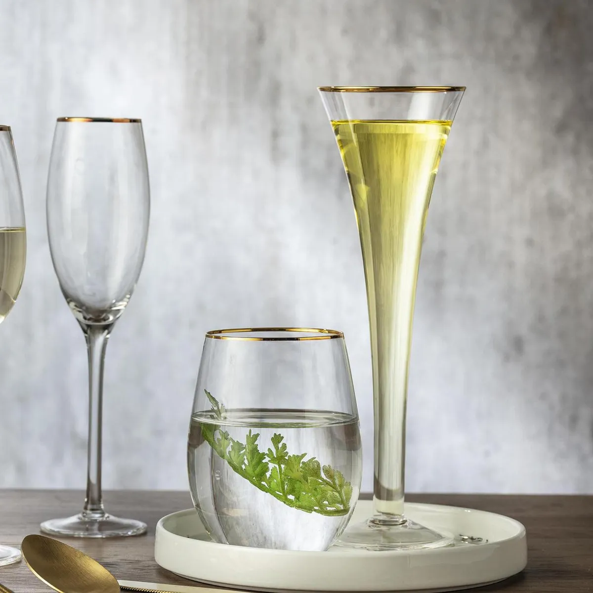 JUST HOME COLLECTION - Set 4 Copas de Champágne 200 ml Vidrio Transparente