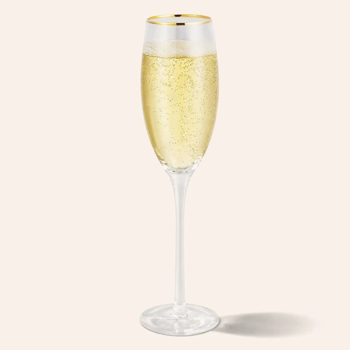 JUST HOME COLLECTION - Set 4 Copas Champágne 200 ml Vidrio Borde Dorado