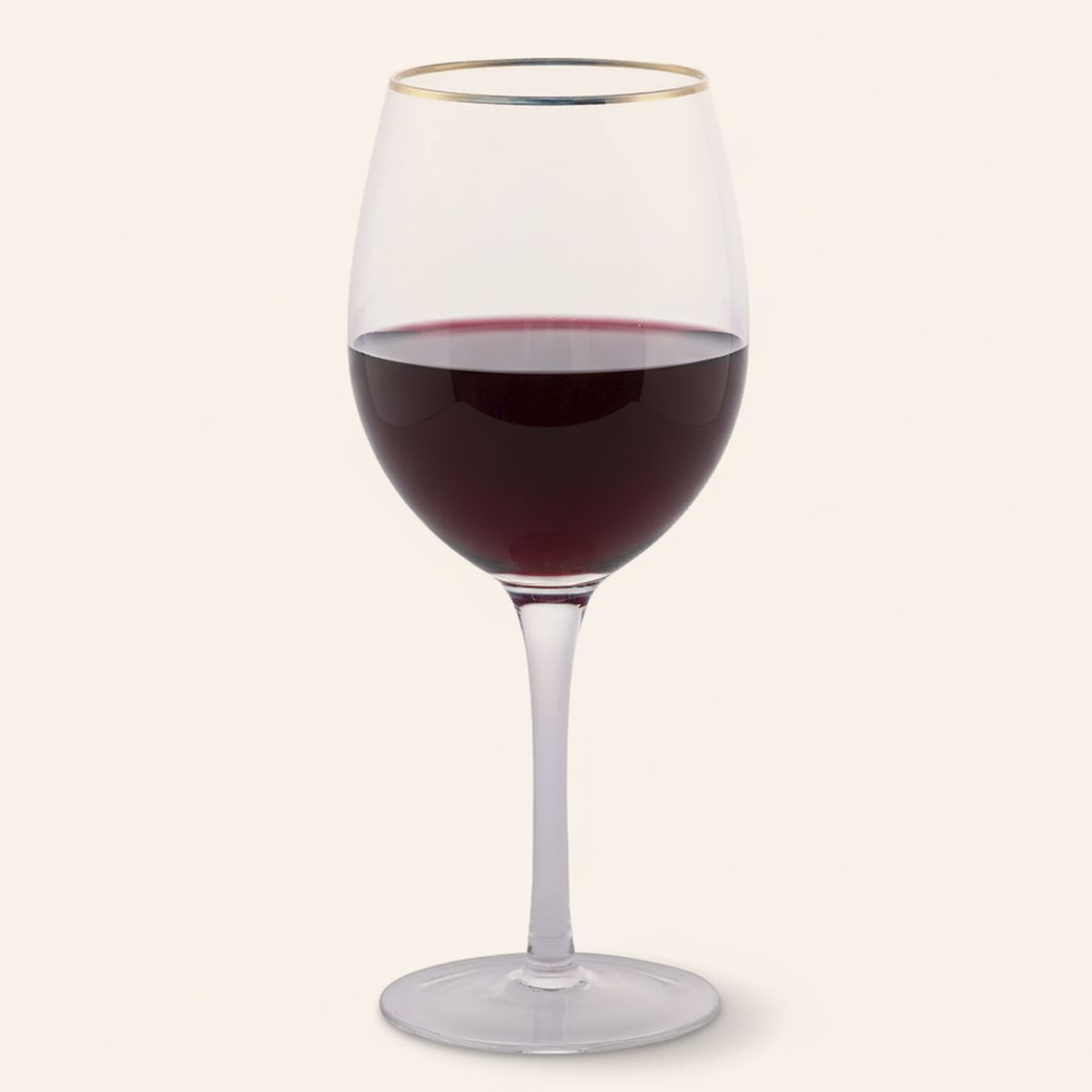 JUST HOME COLLECTION - Set 4 Copas Vino Vidrio 450 ml Borde Dorado