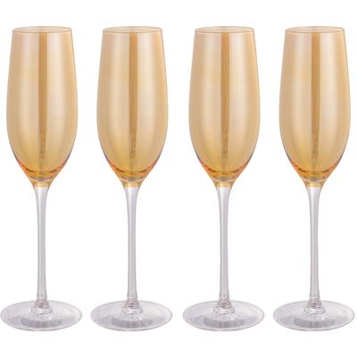 Imagen 2 del producto Set 4 Copas de Champágne 200 ml Vidrio Dorada