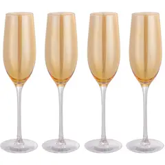 JUST HOME COLLECTION - Set de 4 Copas Champaña  Ámbar 200 ml