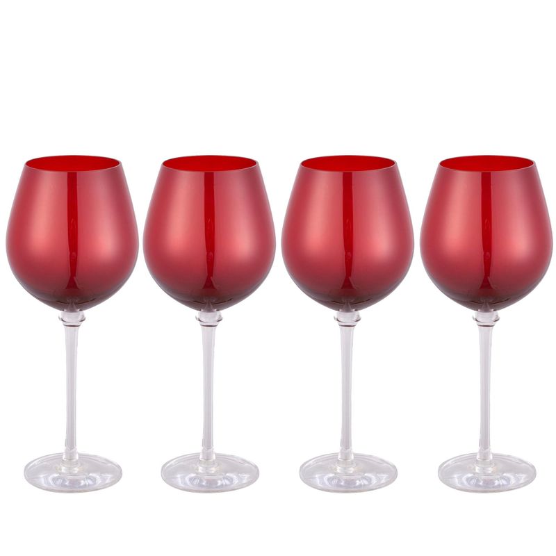 JUST HOME COLLECTION - Set de 4 Copas Vino Tinto Roja 580 ml