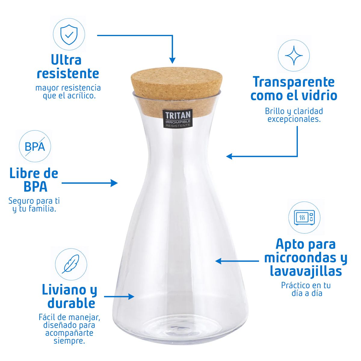 JUST HOME COLLECTION - Jarra Tritán con tapa 1720 ml