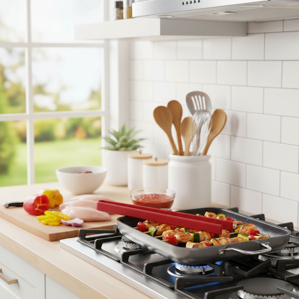 CASA BONITA - Pinza de silicona 28 cm roja