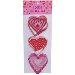 CASA BONITA - Set 3 cortadores galleta con forma corazón