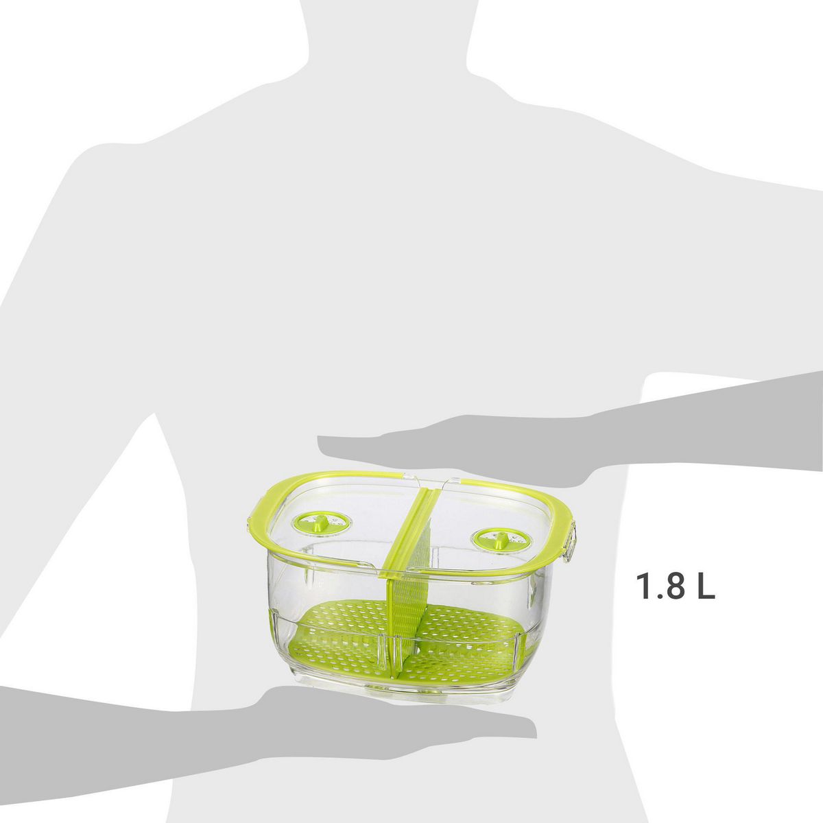 JUST HOME COLLECTION - Contenedor de Alimentos Acrílico 1800 ml