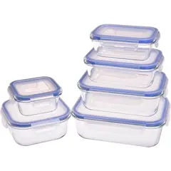 JUST HOME COLLECTION - Set de 6 Contenedores Vidrio