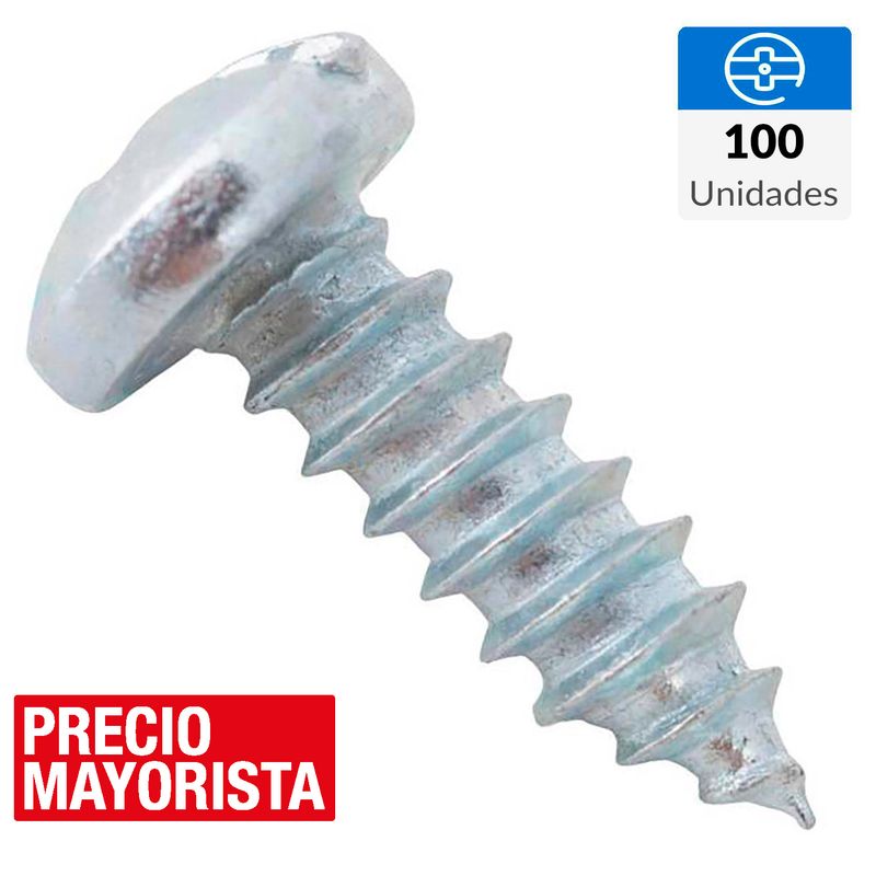 MAMUT - Tornillo Roscalata Cabeza Phillips Metal 2 " 8 mm 100 Unidades