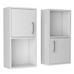 TUHOME - Set 2 muebles de baño 30x16x60 cm blanco