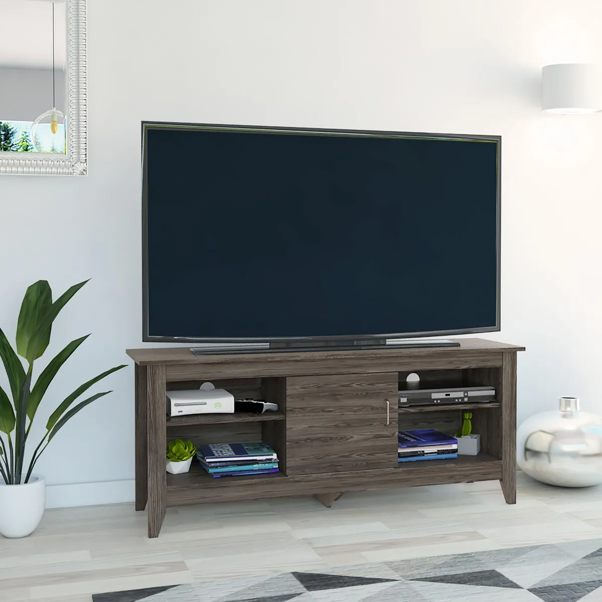 TUHOME - Rack de TV 65 " 147x40,7x61 Coñac