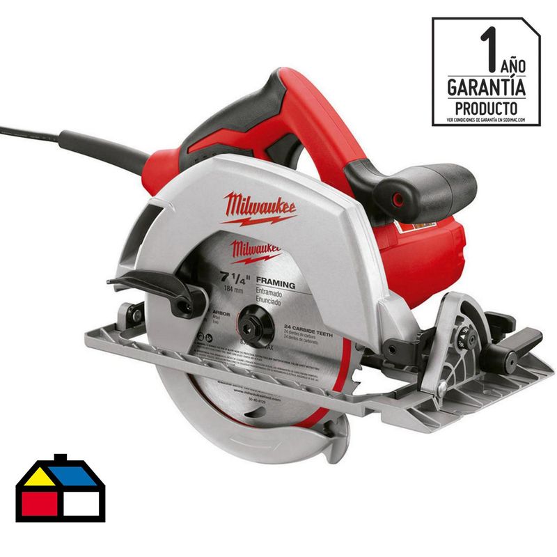 MILWAUKEE - Sierra circular eléctrica 7 1/4" 1600W