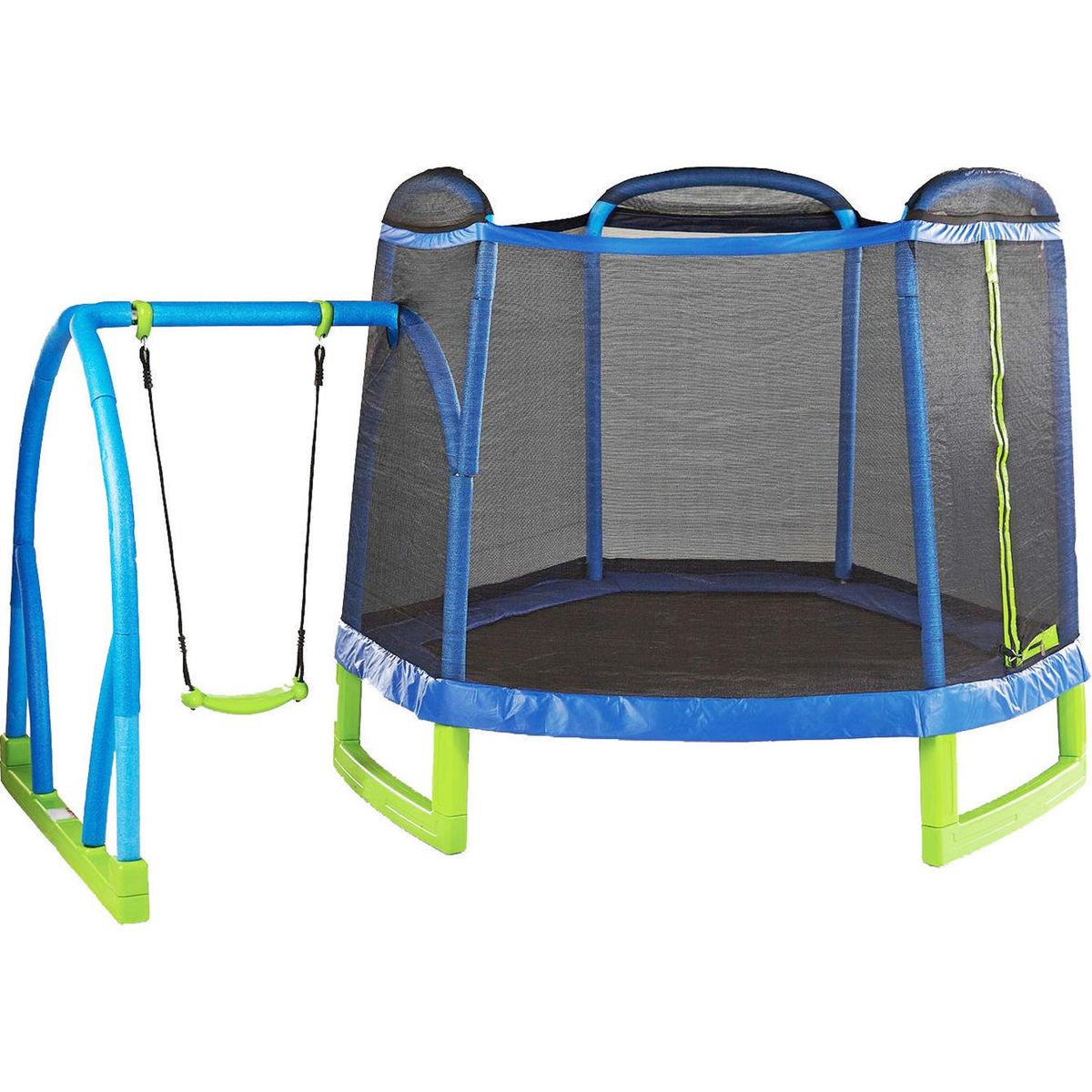 GAME POWER - Módulo Trampolín y Columpio 234x186x312 cm Azul/ Verde