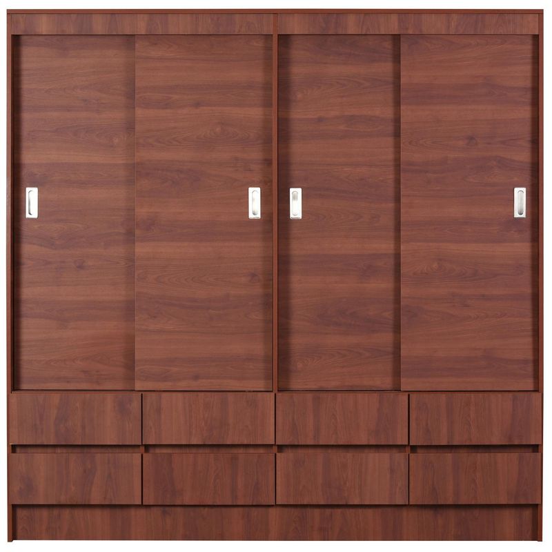 CIC - Clóset Maule 4 Puerta(s) 8 Cajón(es) 2 Repisa(s) 180x180x51 cm Cerezo