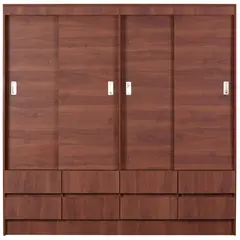 CIC - Clóset Maule 4 Puerta(s) 8 Cajón(es) 2 Repisa(s) 180x180x51 cm Cerezo