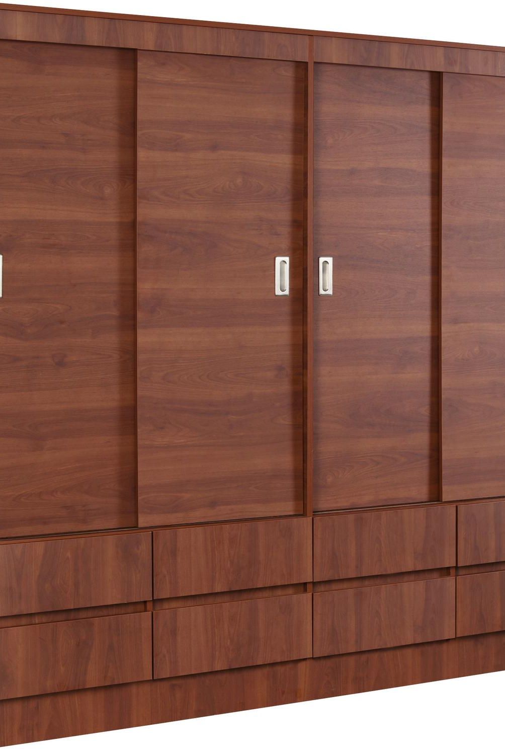 CIC - Clóset Maule 4 Puerta(s) 8 Cajón(es) 2 Repisa(s) 180x180x51 cm Cerezo