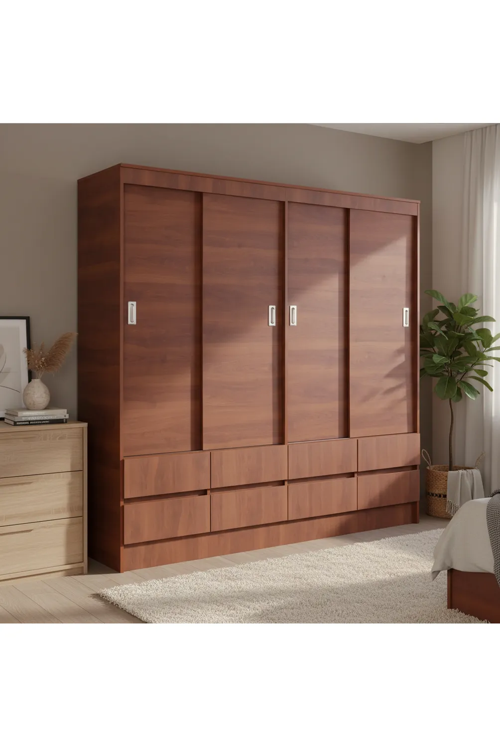 CIC Clóset Maule 4 Puerta(s) 8 Cajón(es) 2 Repisa(s) 180x180x51 cm