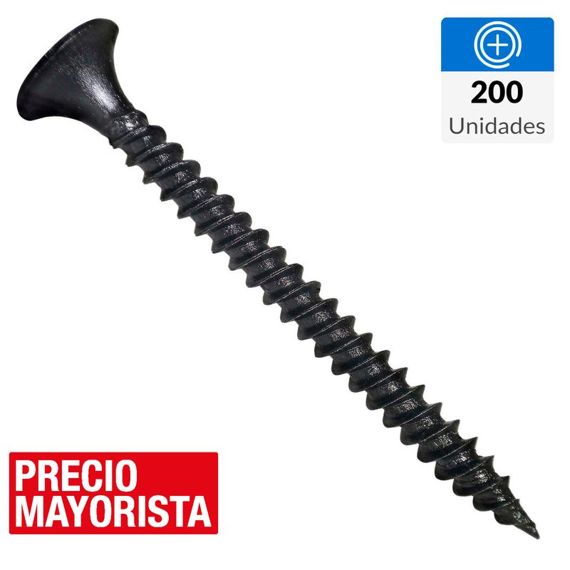 MAMUT - Tornillo Autoperforante Cabeza Phillips Yeso-Cartón 1-5/8 " 5 mm 200 Unidades