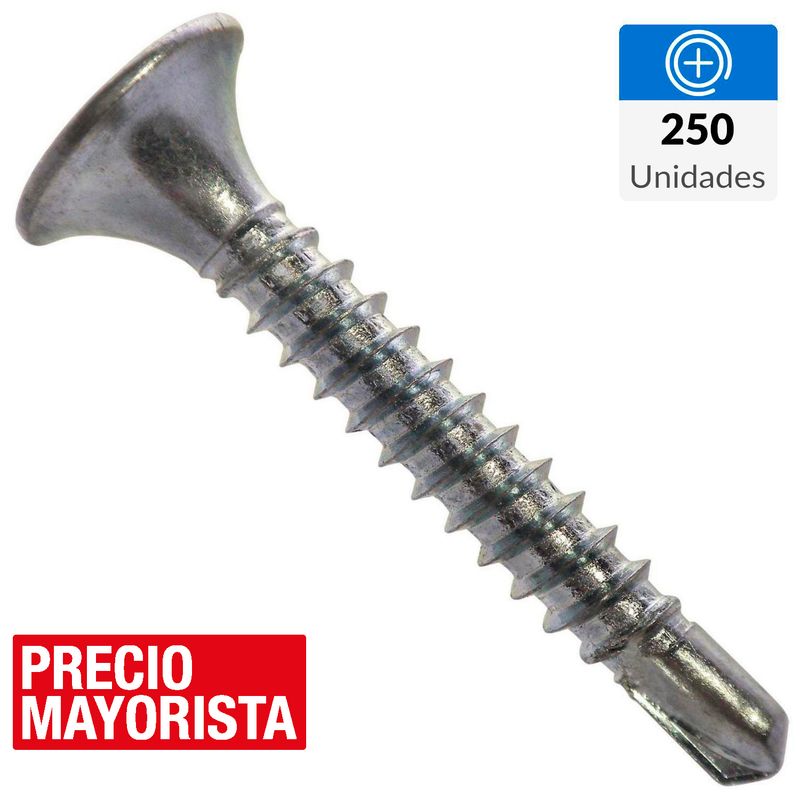 MAMUT - Tornillo Autoperforante Cabeza Phillips Yeso-Cartón 1 " 6 mm 250 Unidades
