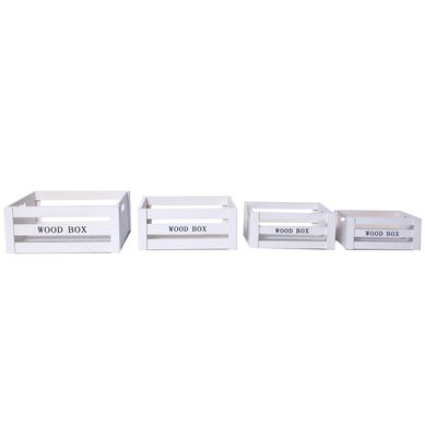 Caja decorativa Wood set 4 unidades blancas.