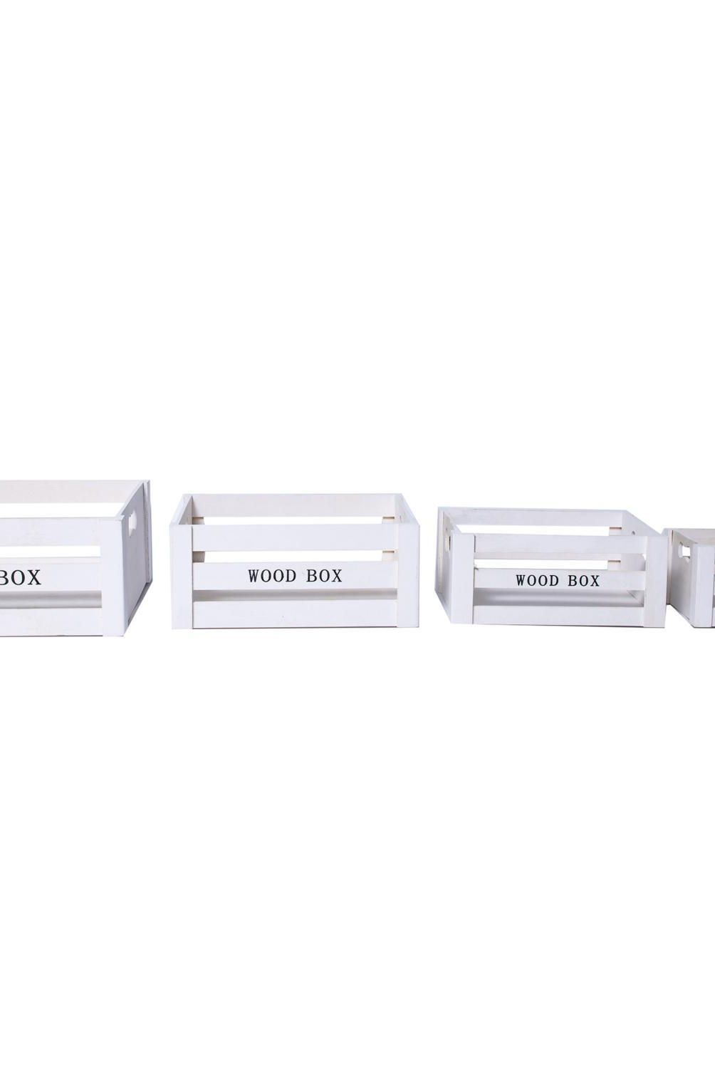 HOMY - Set 4 Cajas Decorativas 37.5x15.3x  Blanco