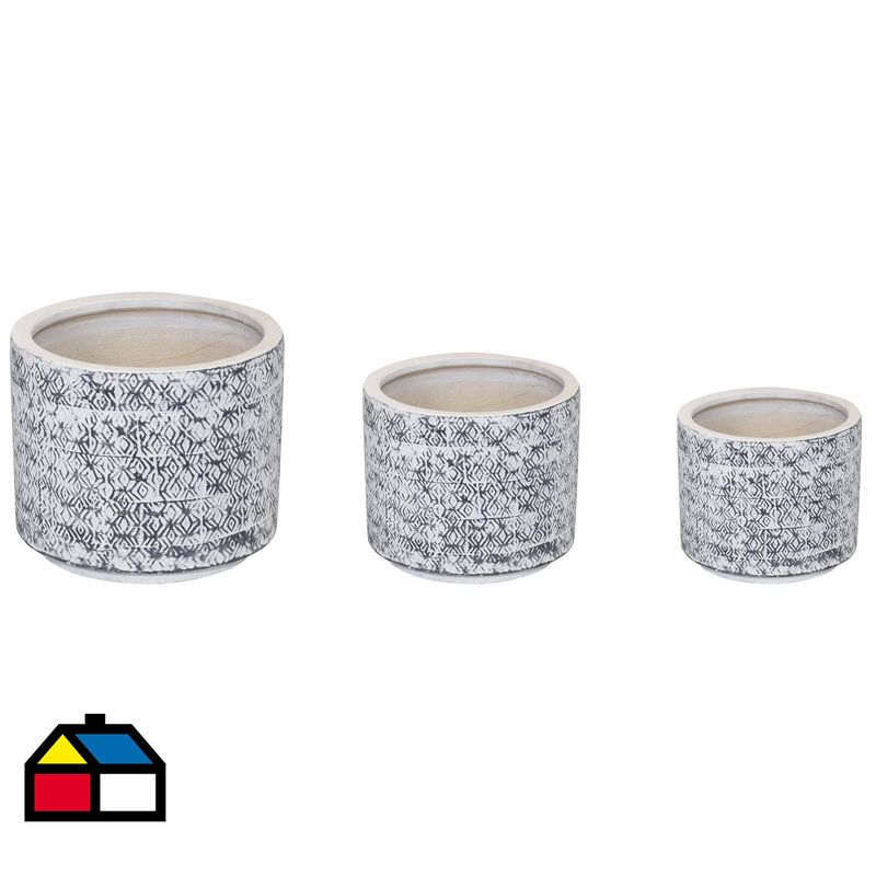 JUST HOME COLLECTION - Set 3 Maceteros de Cerámica Manu