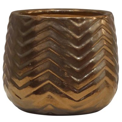 Imagen 2 del producto Set 3 Maceteros de Cerámica Dorado