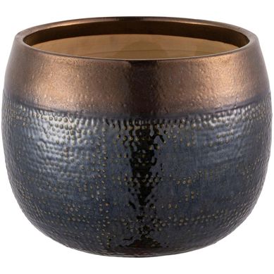 Macetero de cermica Aisea 30x23 cm Oliva dorado