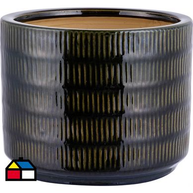 Macetero de cermica Maru 26x26 cm Oliva.