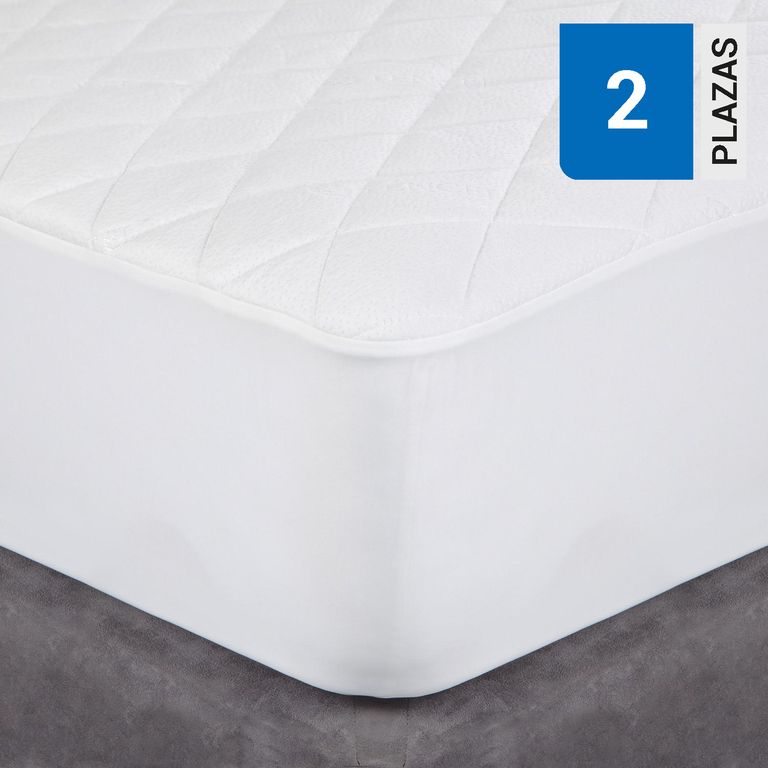 Cubrecolchón Waterproof 2 plazas Blanco