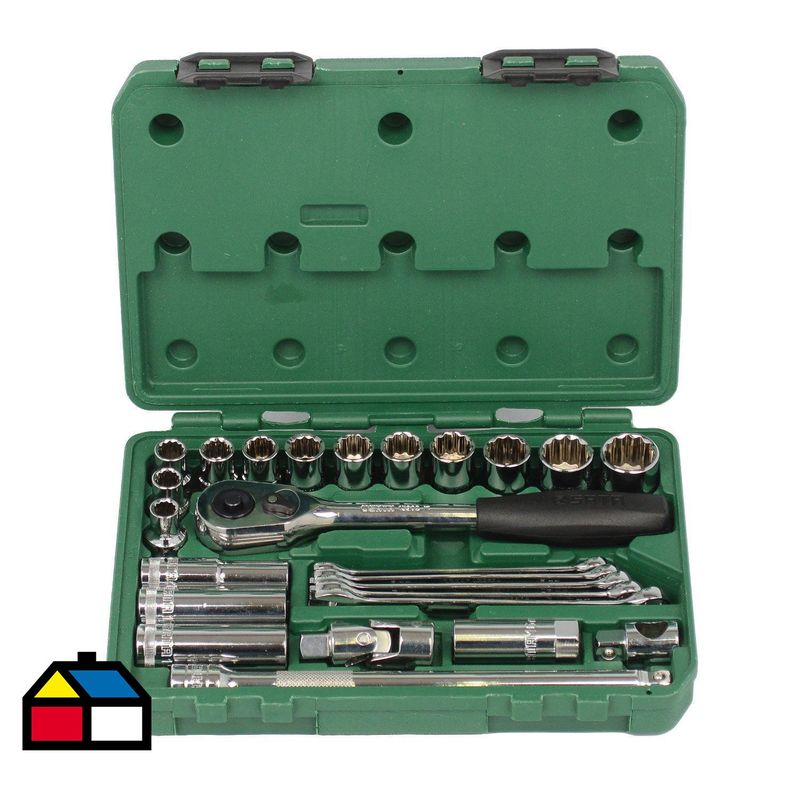 SATA - Juego dado - chicharra 25 piezas mm-pulgadas