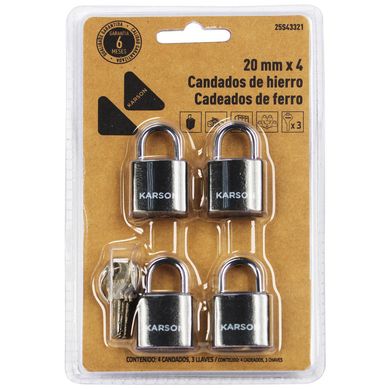 Set 4 candados KR 20mm