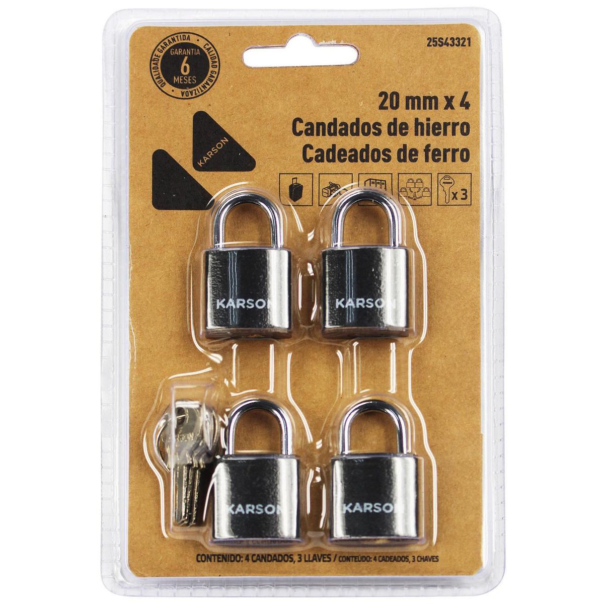 KARSON - Set 4 candados KR 20mm