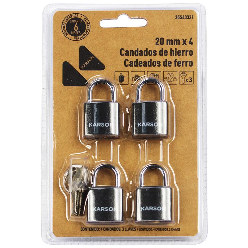 KARSON - Set 4 candados KR 20mm