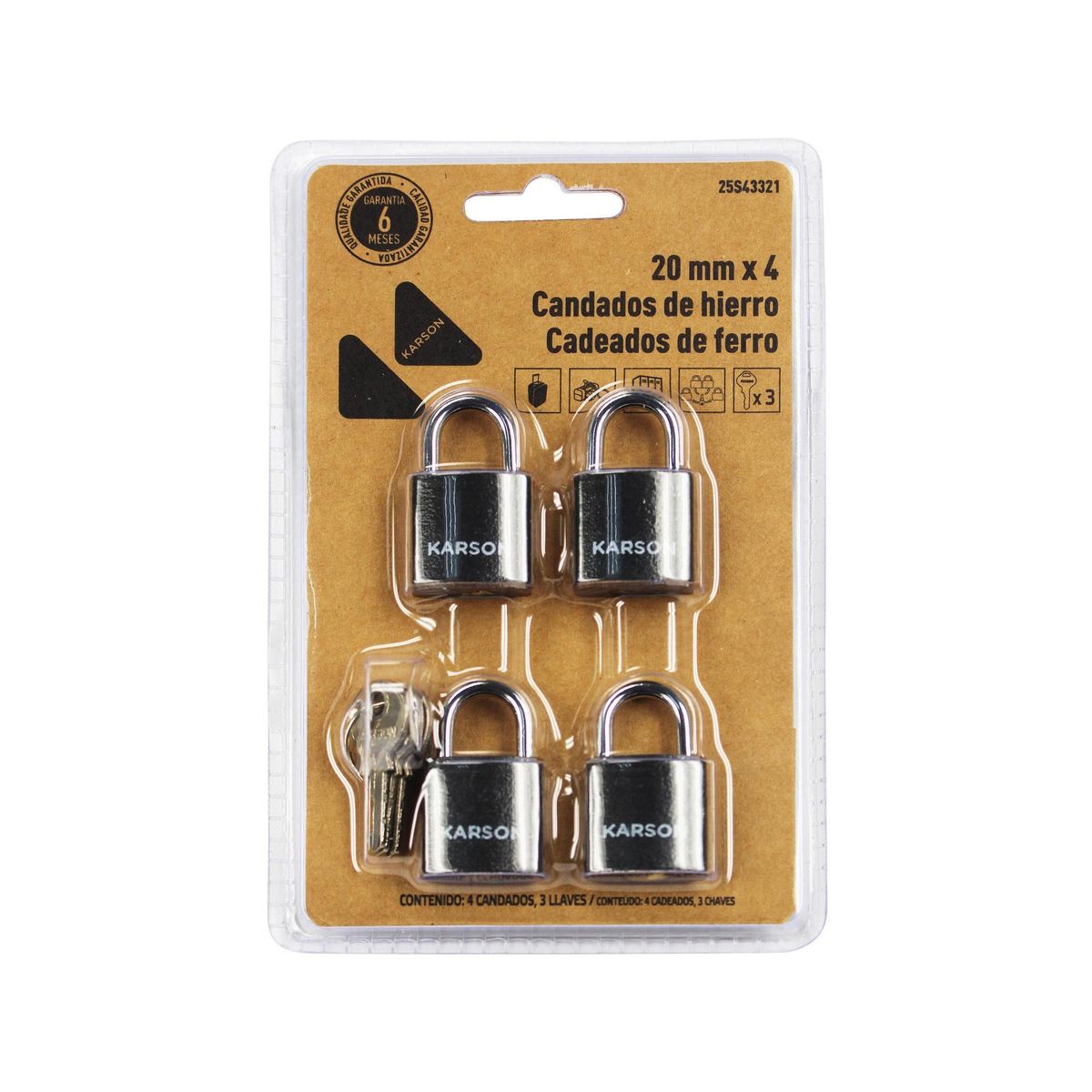 KARSON - Set 4 candados KR 20mm