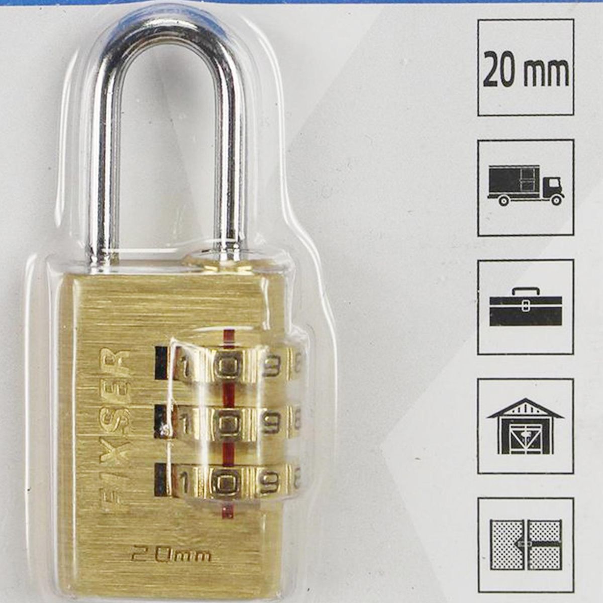 FIXSER - Candado bronce combinación fx 20mm