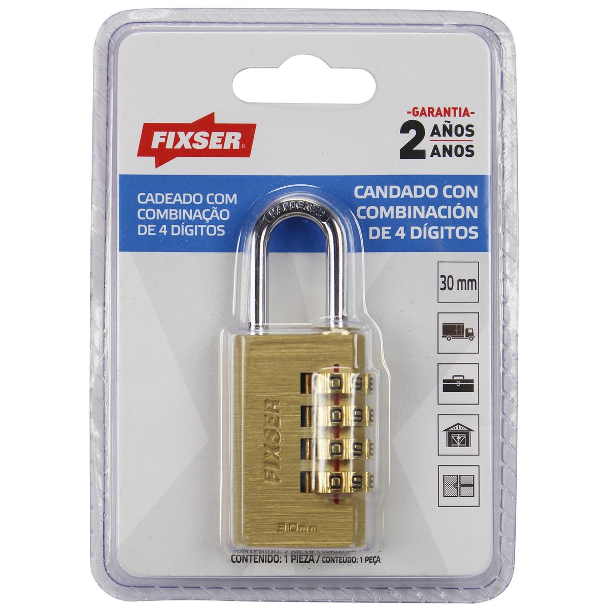 FIXSER - Candado bronce combinación fx 30mm