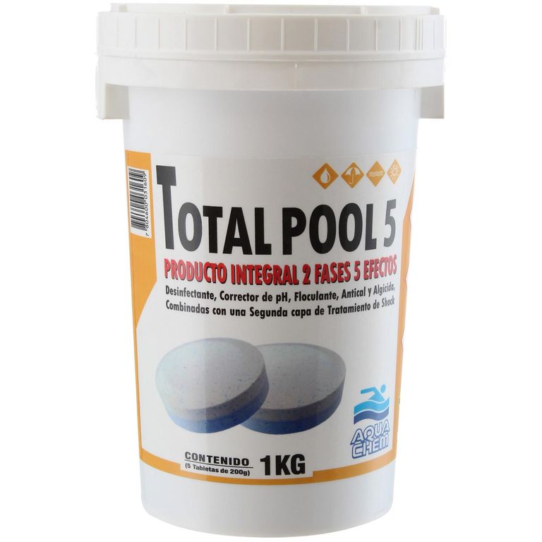 Cloro para Piscinas Tableta 1 kg Frasco (plástico/vidrio)