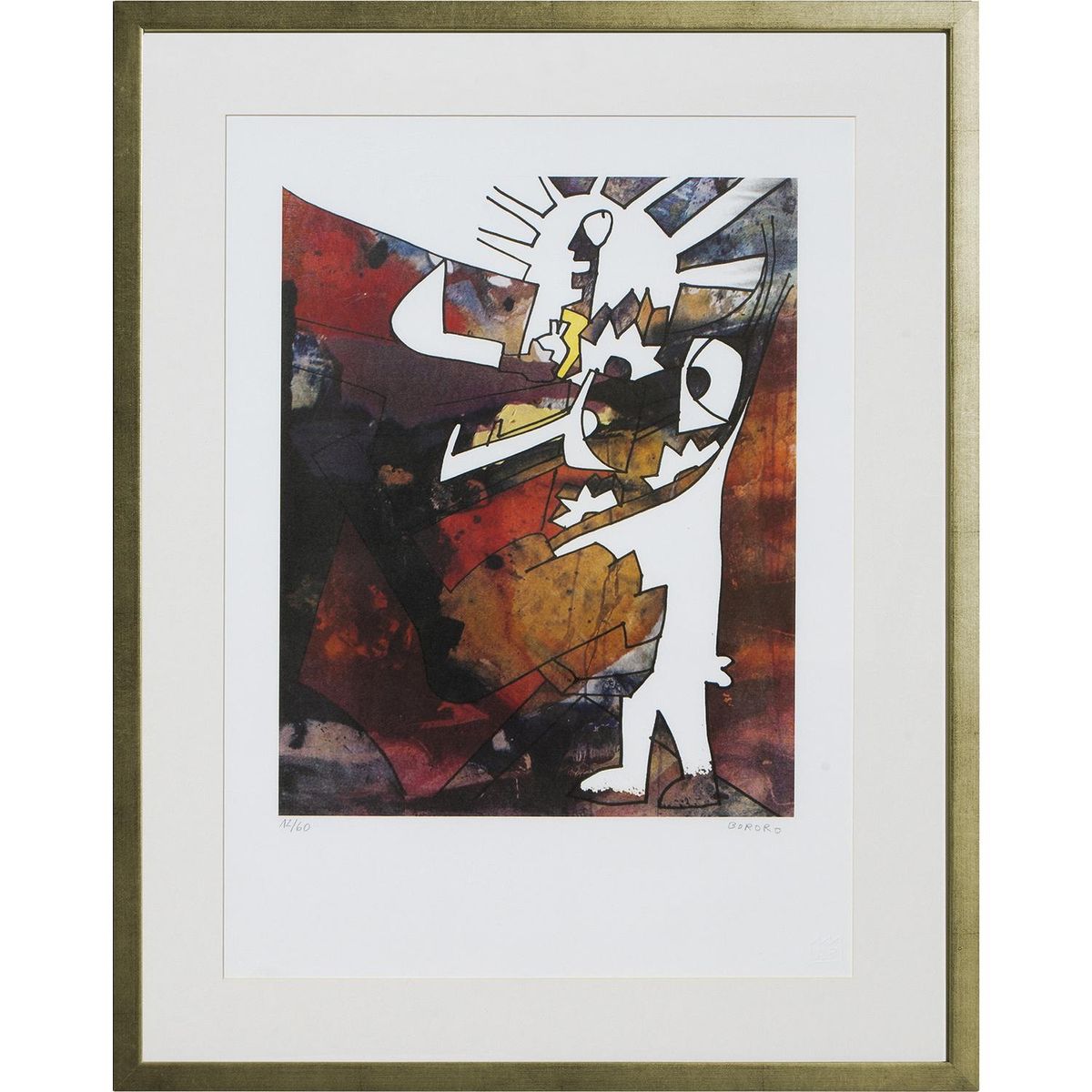 ARTEFACTORY - Cuadro Obrero con Patrón artista Bororo 68x88 cm