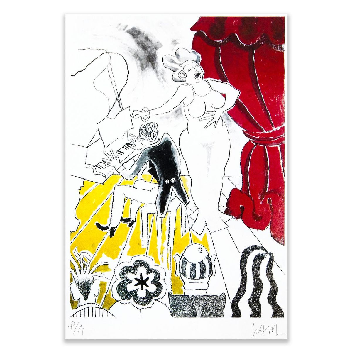 ARTEFACTORY - Grabado Cantante artista Andrés Gana 50x70 cm