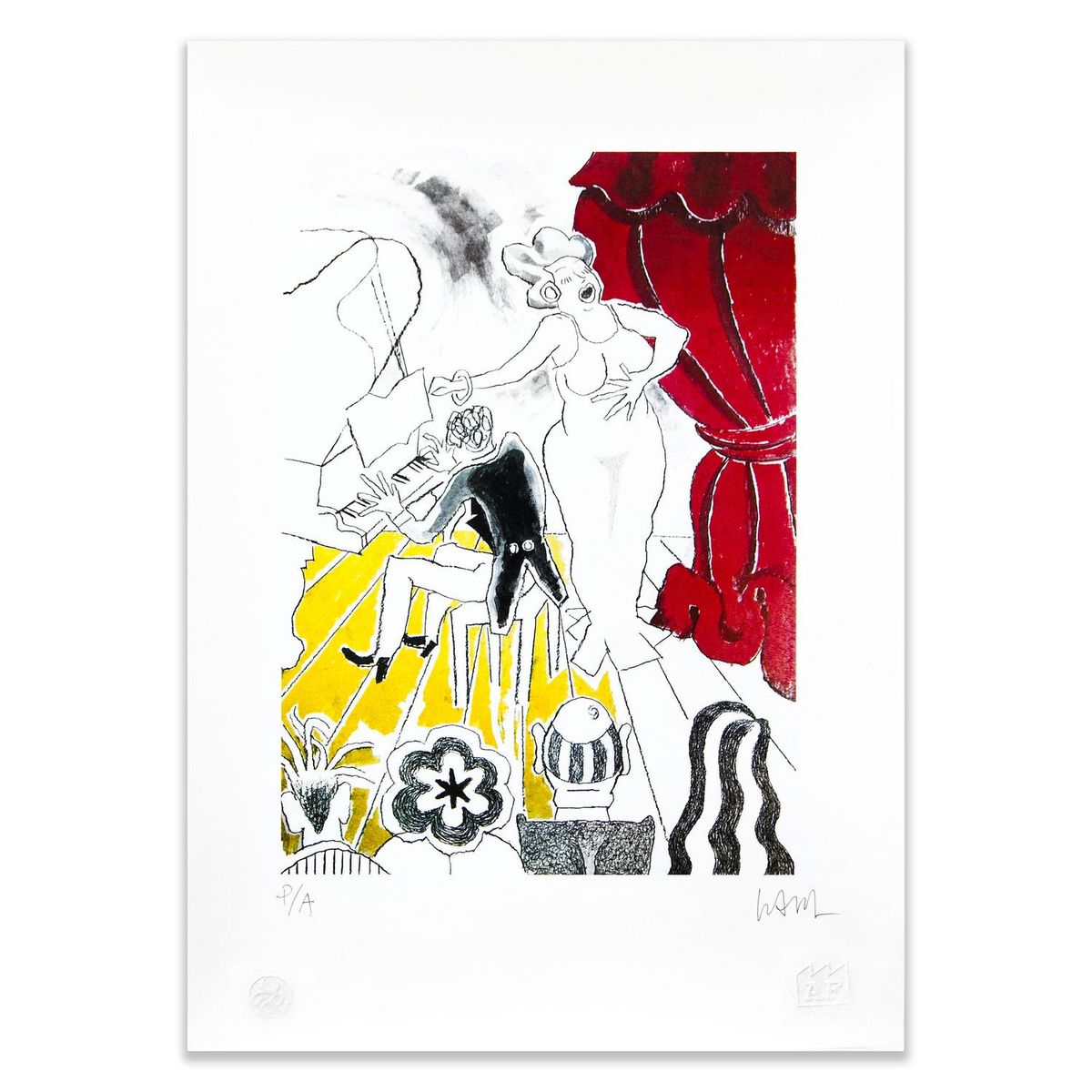 ARTEFACTORY - Grabado Cantante artista Andrés Gana 50x70 cm