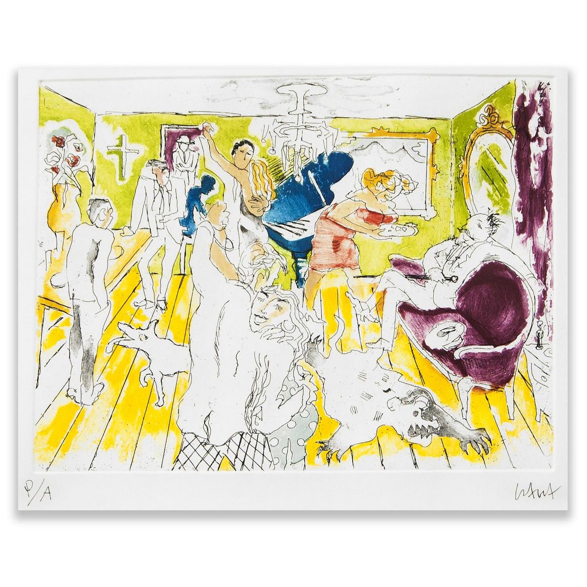 ARTEFACTORY - Grabado Fiesta Rusa artista Andrés Gana 50x70 cm