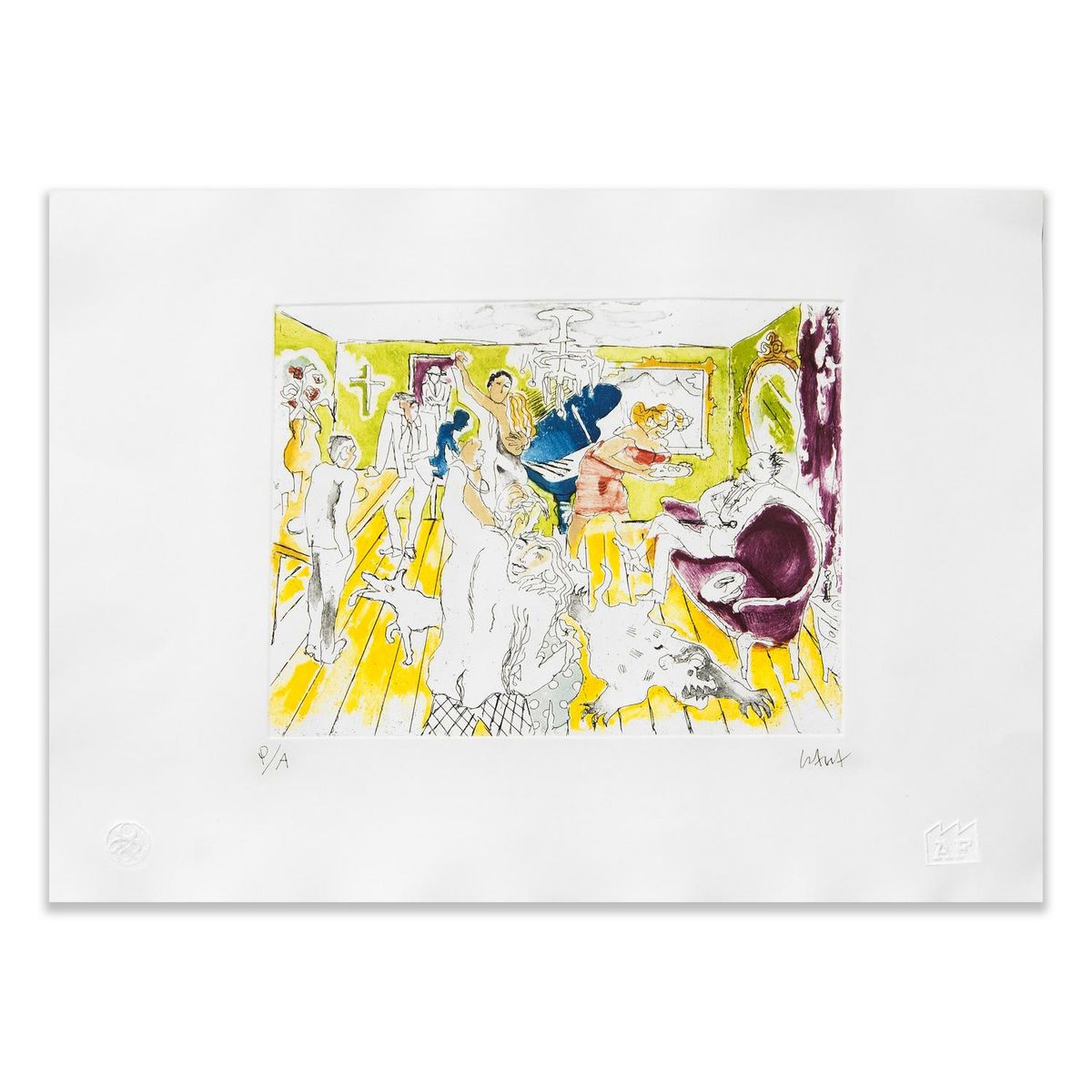 ARTEFACTORY - Grabado Fiesta Rusa artista Andrés Gana 50x70 cm