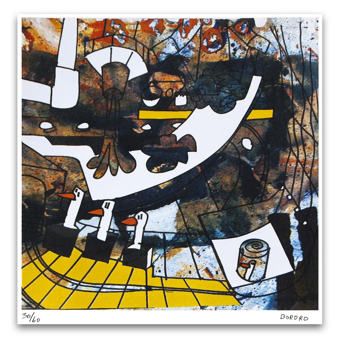 ARTEFACTORY - Grabado Fábrica de Paté de Patos artista Bororo 50x70 cm