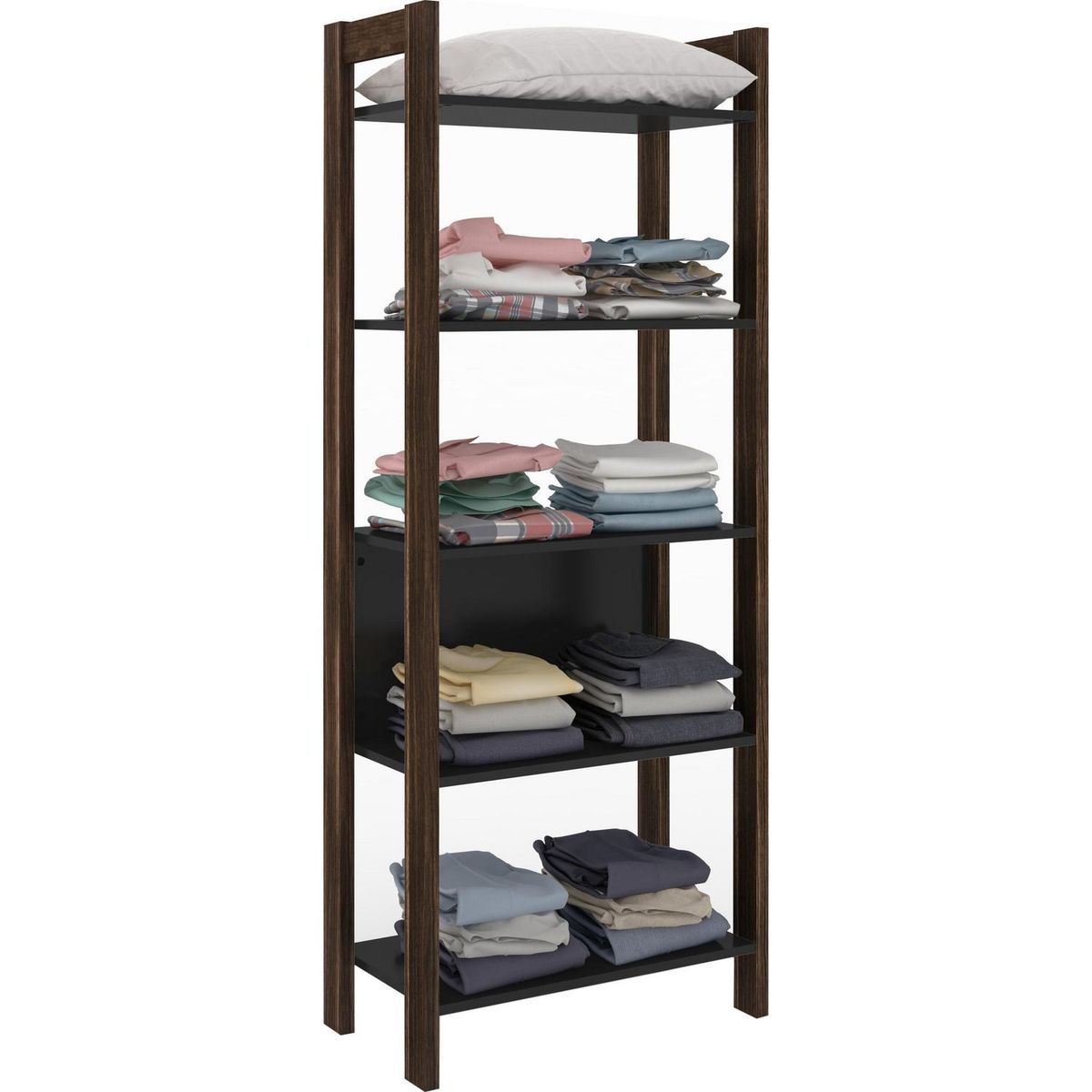 TECNOMOBILI - Estante MDF 5 Nivel(es) 65x165.5x35 cm Nogal