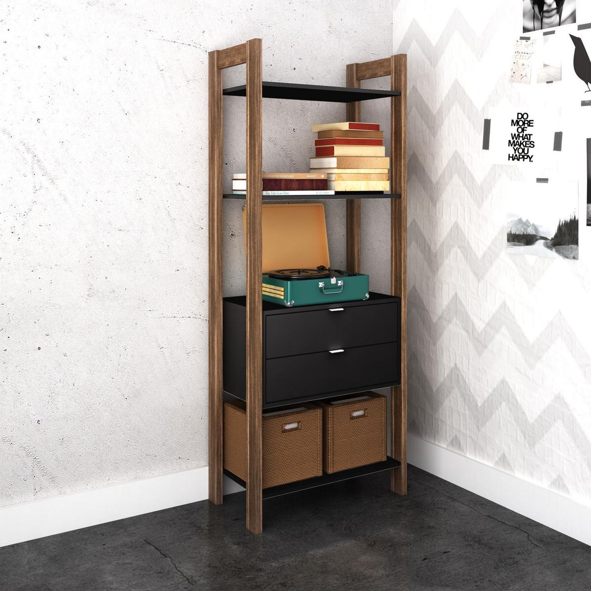TECNOMOBILI - Gabinete 166x65x36 cm negro