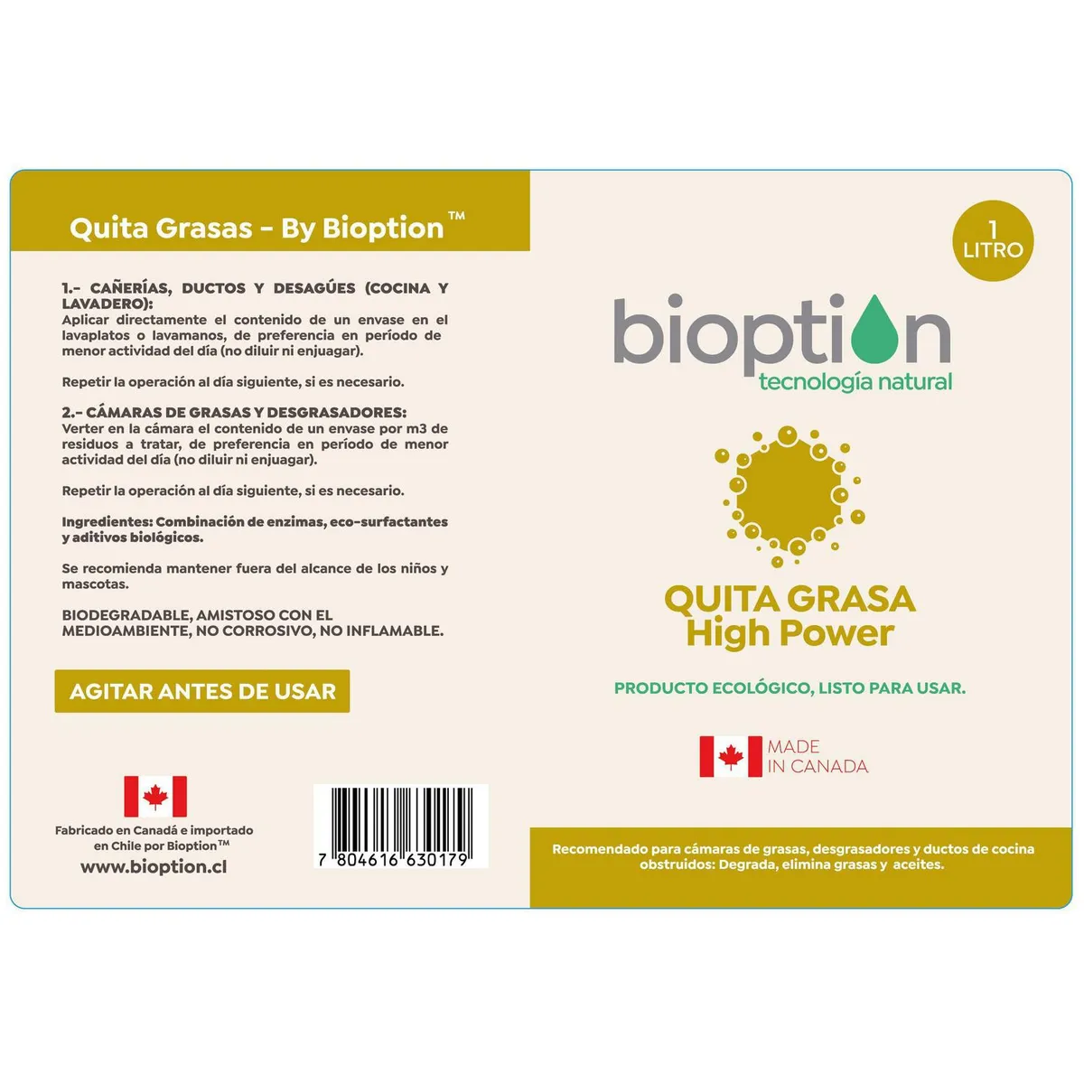 BIOPTION - Quita grasas 1 Litro