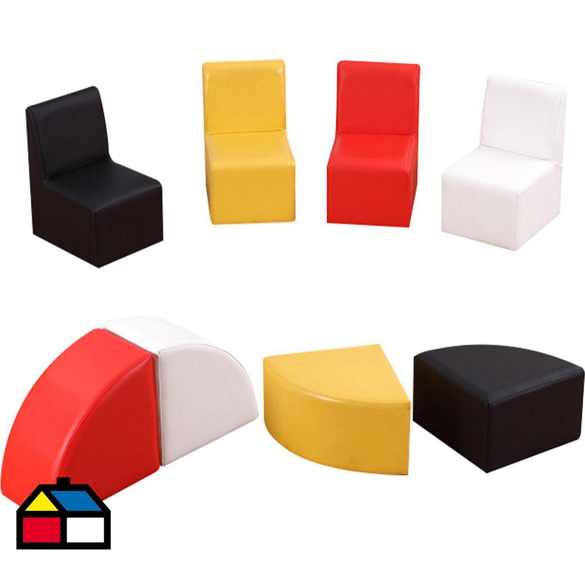 VAISMAN - Set de 8 Piezas Sillones Pisos Infantiles Flex Variados 75x52x68 cm